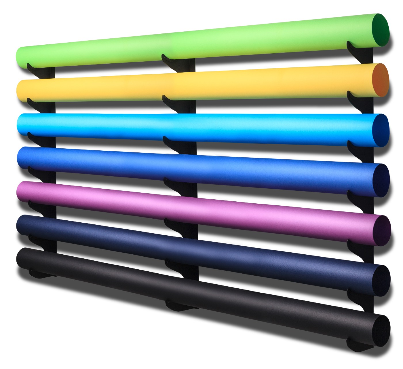 Wall-Mounted Seamless Paper Backdrop Storage Rack (7 Rolls) - Image 2